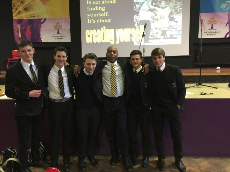 Jim Roberson and students he has inspired - Jim Roberson motivational youth speaker motivating a student and coaching education in young people. Empowering and supporting them to be the best they can be in school, education and exam preparation.