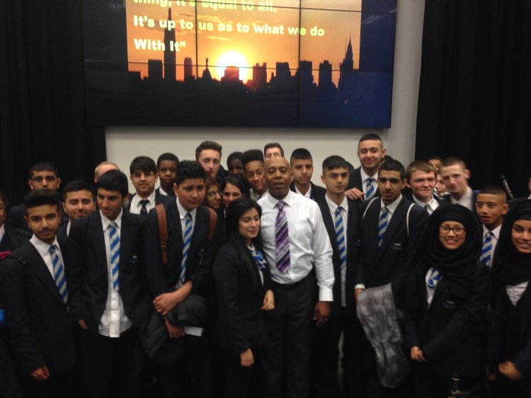 Jim Roberson and students he has inspired - Jim Roberson motivational youth speaker motivating a student and coaching education in young people. Empowering and supporting them to be the best they can be in school, education and exam preparation.