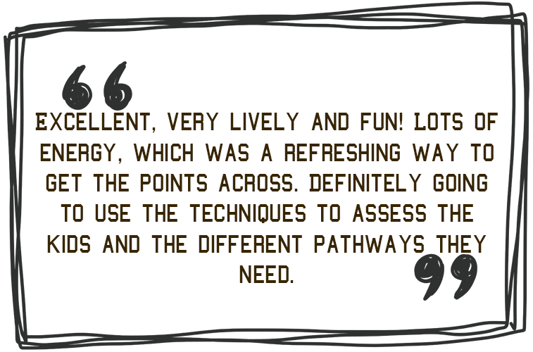 'Excellent. Very lively and fun! Lots of energy, which was refreshing way to get the points across. Definitely going to use the techniques to assess the kids and different pathways they need.' - Jim Roberson motivational youth speaker motivating a student and coaching education in young people. Empowering and supporting them to be the best they can be in school, education and exam preparation.