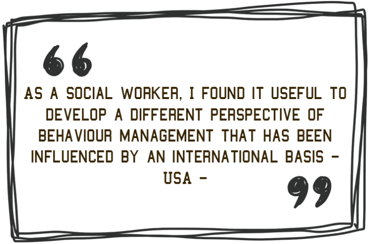 'As a social worker. I found it useful to develop a different perspective of behaviour management that has been influenced by an international basis - USA' - Jim Roberson motivational youth speaker motivating a student and coaching education in young people. Empowering and supporting them to be the best they can be in school, education and exam preparation.