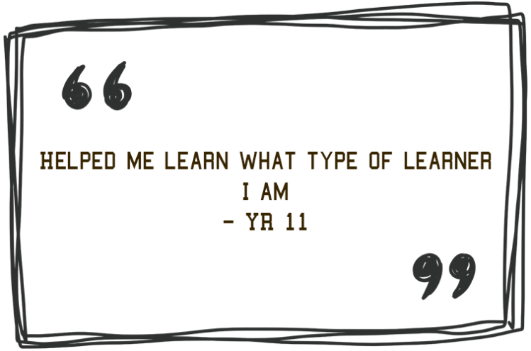 'Helped me learn what type of learner I am - Year 11' - Jim Roberson motivational youth speaker motivating a student and coaching education in young people. Empowering and supporting them to be the best they can be in school, education and exam preparation.